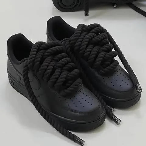 Nike Airforce 1 '07  Black Roped Laces